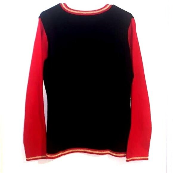 Holiday Time Believe Christmas Sweater Red & Black L/G(12-14) Acrylic Long Sleev - Picture 5 of 7